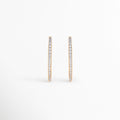 Aretes Regina largos con zirconias y acabado dorado elegante, Aretes dorados lineales con incrustaciones de zirconia para mujer, Aretes Regina de diseño estilizado con brillo sofisticado, Aretes largos dorados con zirconias y silueta moderna, Aretes elegantes tipo barra con acabado en oro y detalles brillantes