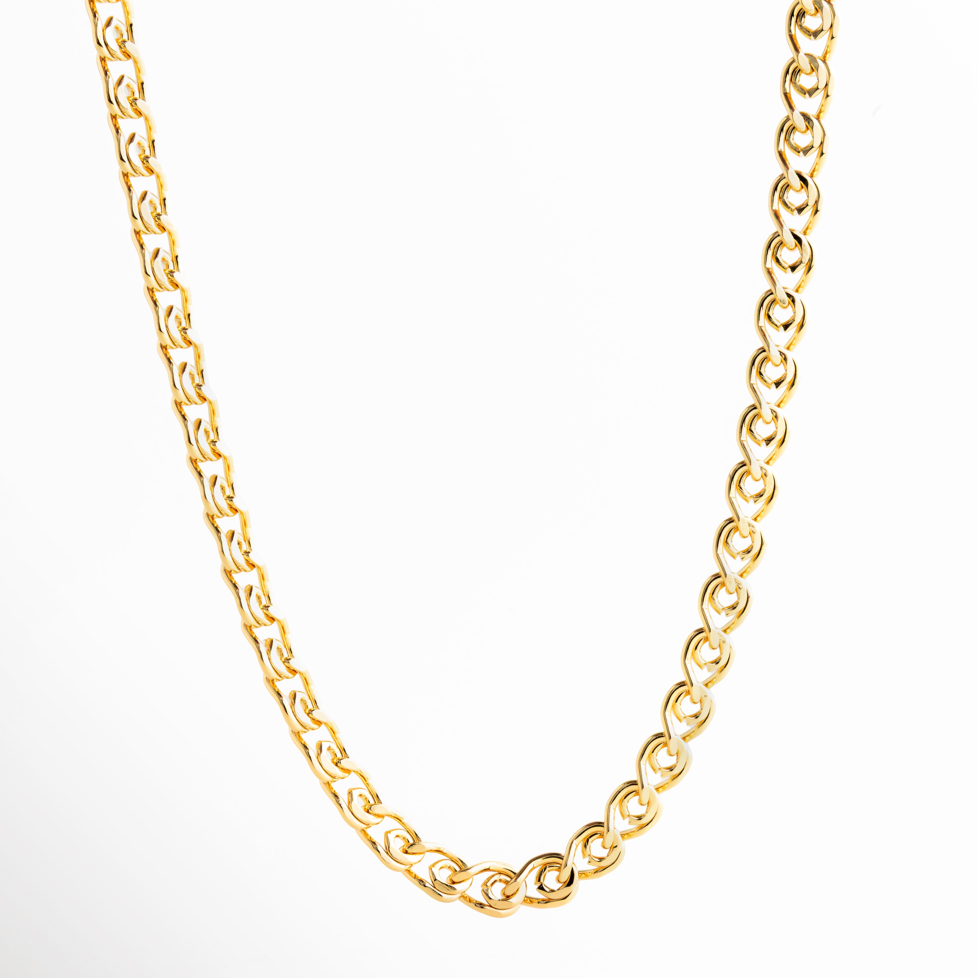 Collar Fellini dorado completo con diseño de cadena elegante, Collar Fellini con eslabones dorados y estilo sofisticado, Collar Fellini largo con cadena gruesa y acabado brillante, Collar Fellini dorado con diseño moderno y minimalista, Collar Fellini de 49 cm con cadena dorada elegante