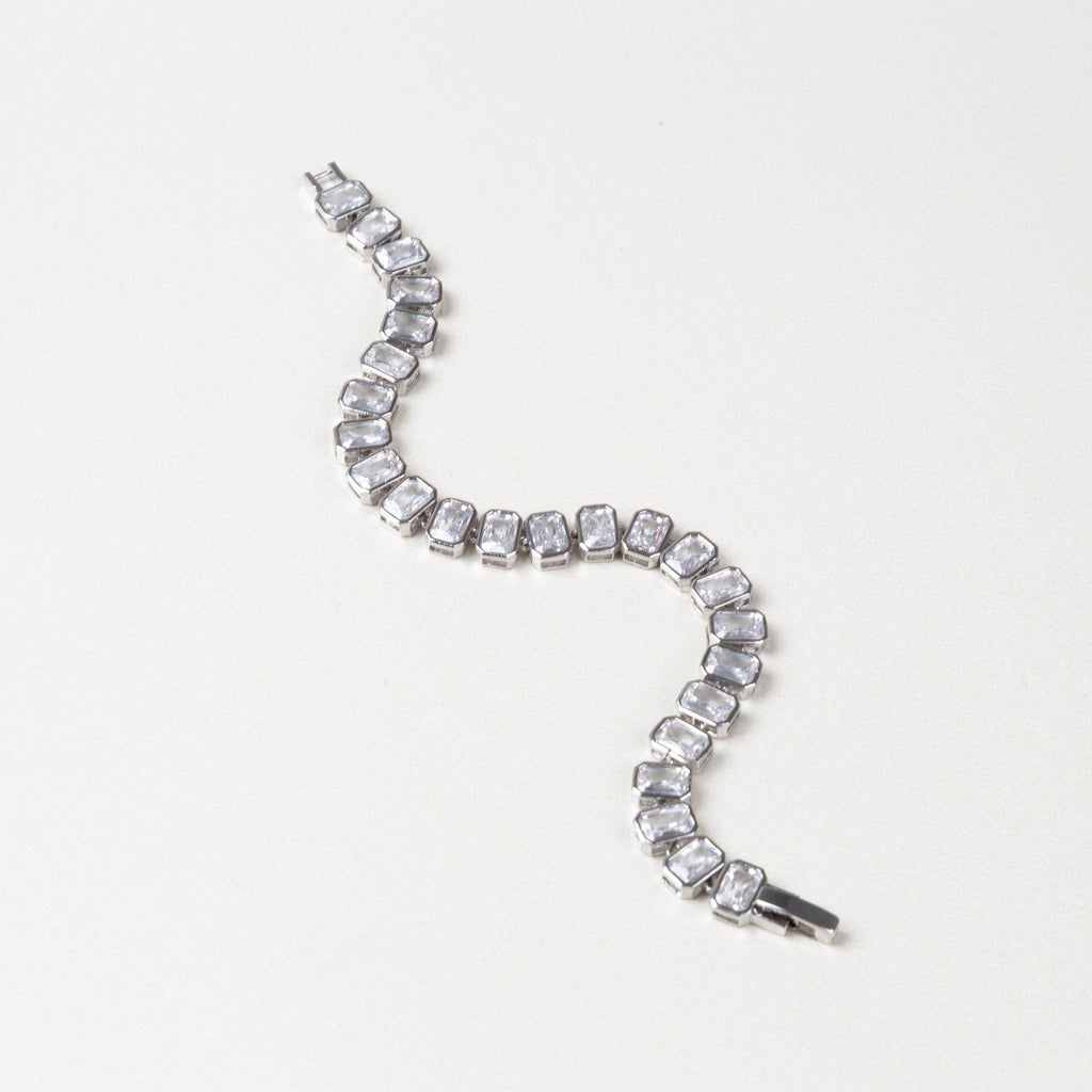 Pulsera de fiesta con brillo, Pulsera llamativa y sofisticada, Joyería de conjunto con zirconias, Pulsera de diseño elegante
