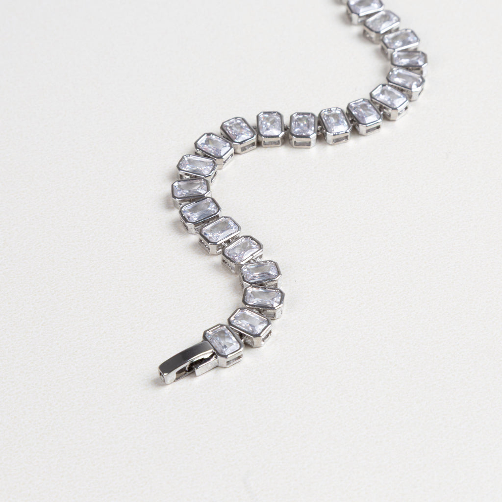 Pulsera con cristales brillantes, Accesorio de impacto para muñeca, Pulsera de gala con zirconias, Pulsera de lujo para eventos