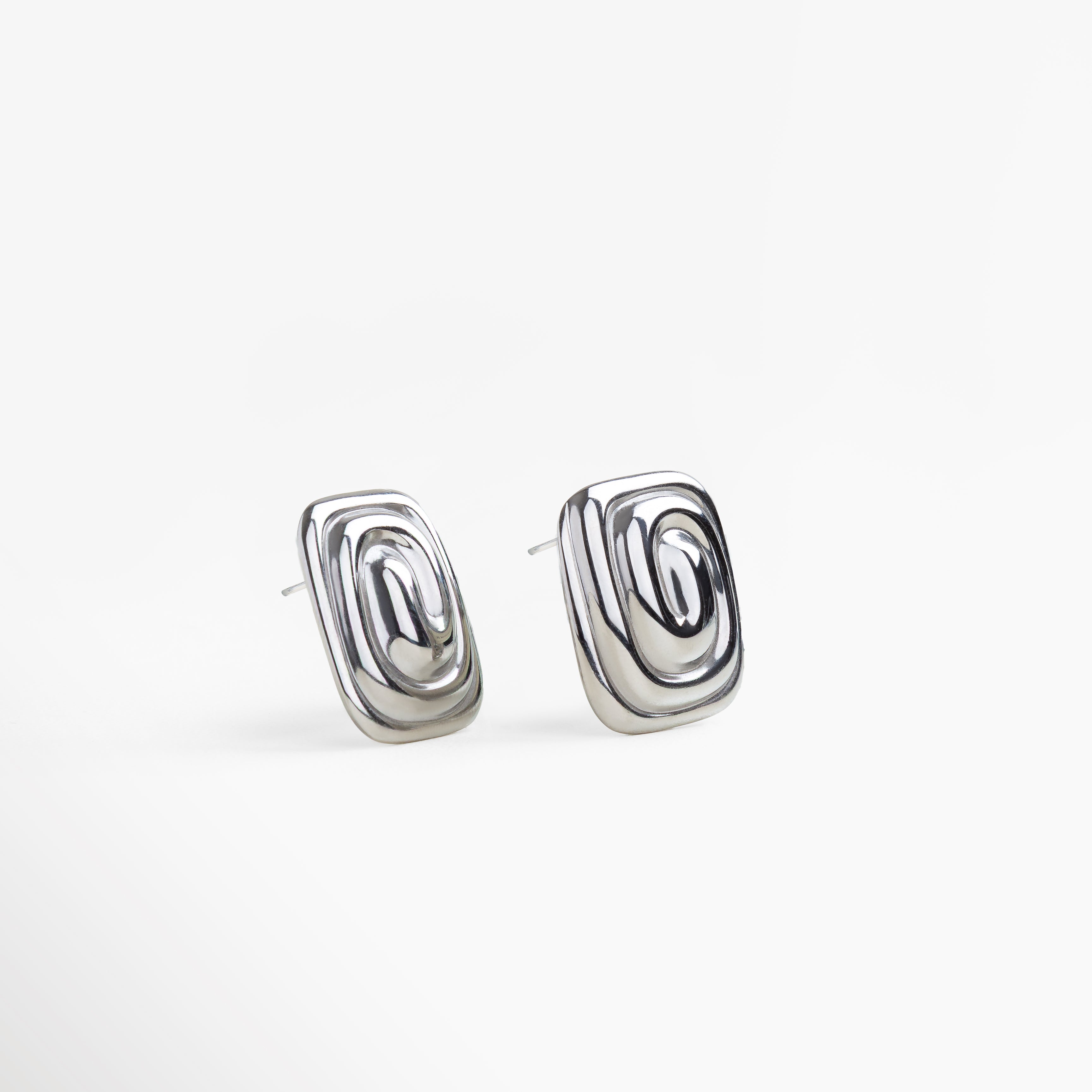 Aretes Grigio Plateados