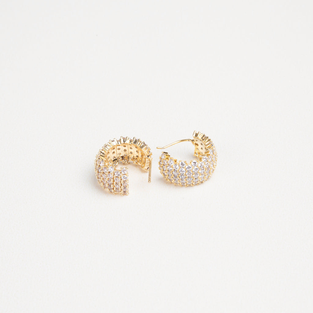 aretes con base de chapa de oro 18K, aretes de poste, arracadas doradas 