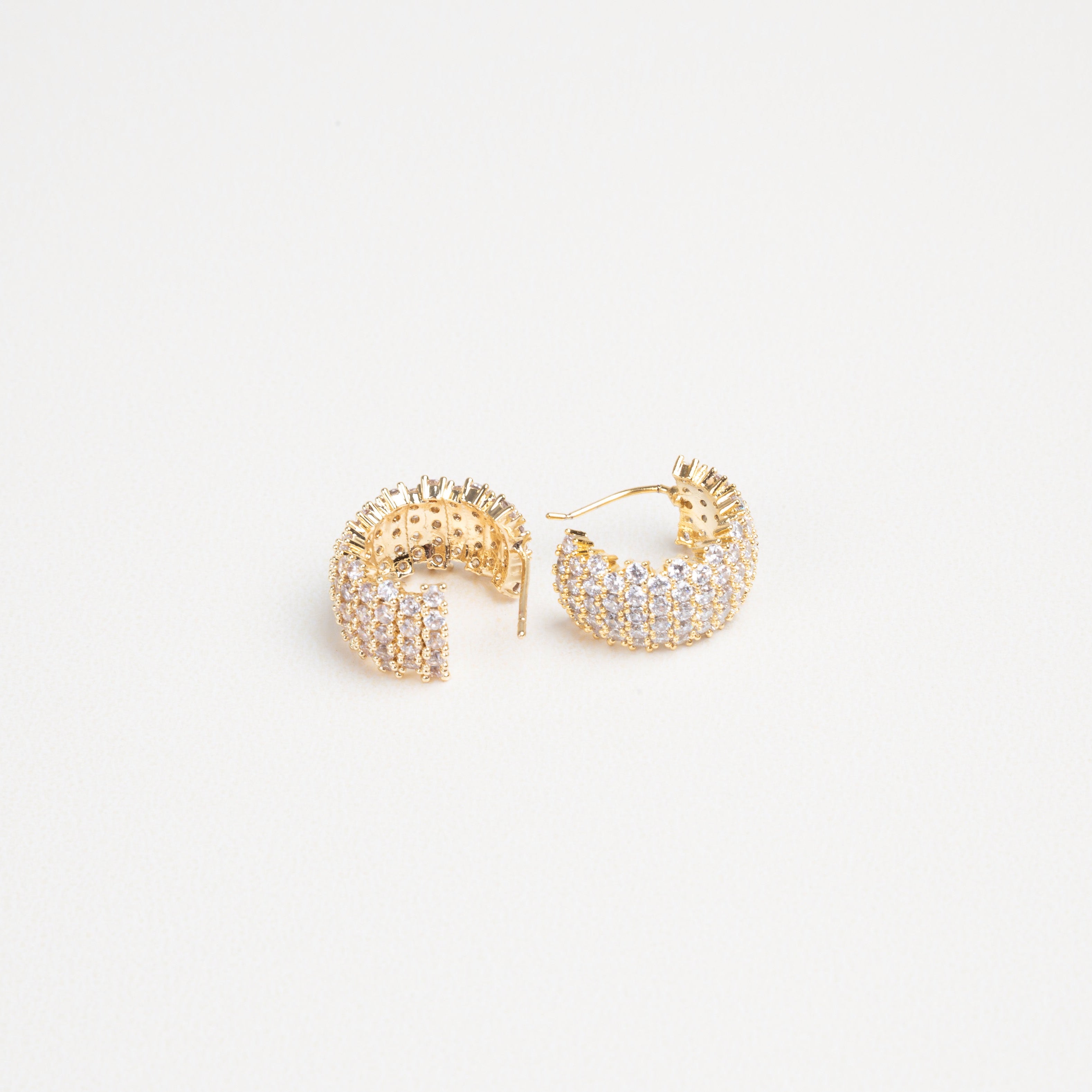 aretes con base de chapa de oro 18K, aretes de poste, arracadas doradas 