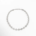 Collar Dante plateado con diseño de eslabones geométricos, Joya en plata con estilo moderno y elegante para cualquier ocasión, Collar de eslabones plateados de diseño exclusivo y sofisticado.