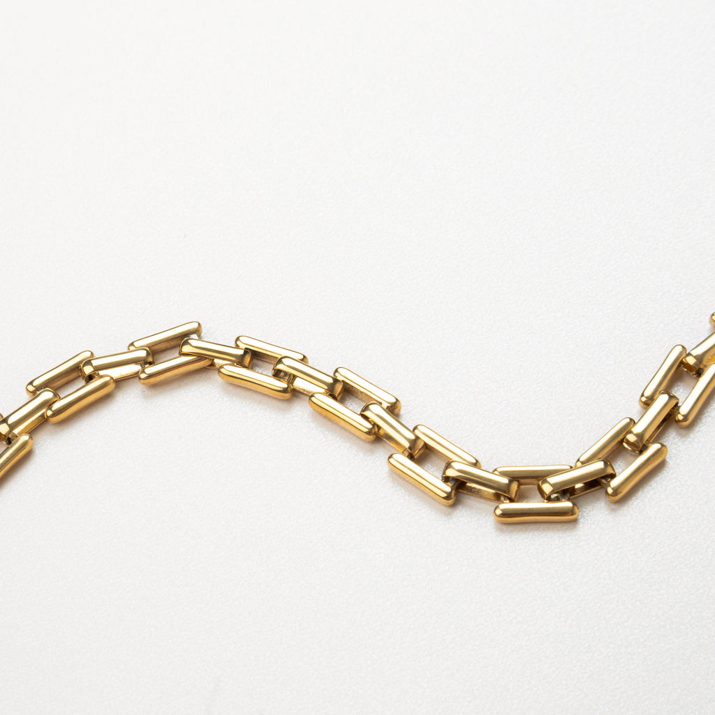 Collar de cadena gruesa dorada, Collar dorado statement, Joyería de cadena chunky