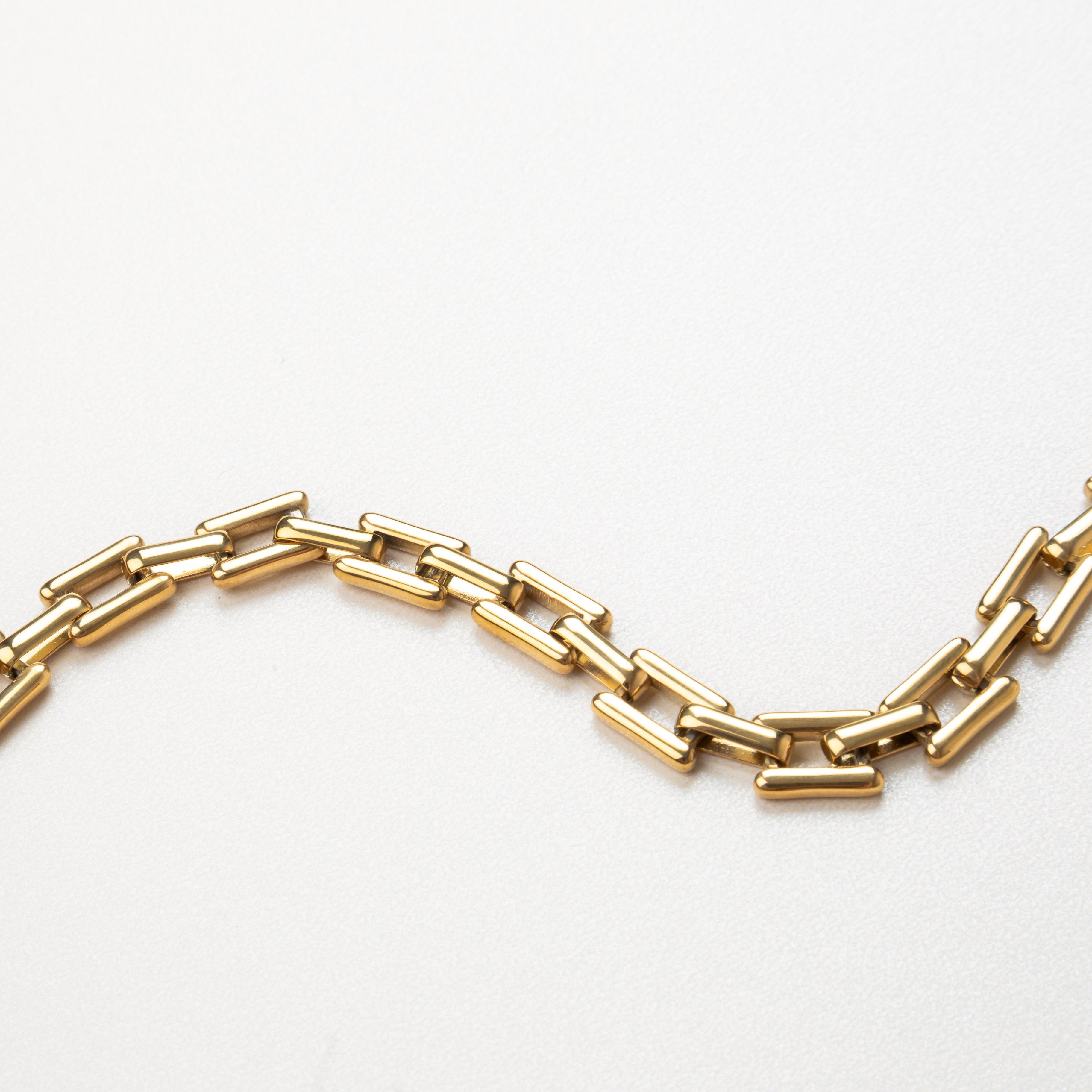 Collar de cadena gruesa dorada, Collar dorado statement, Joyería de cadena chunky