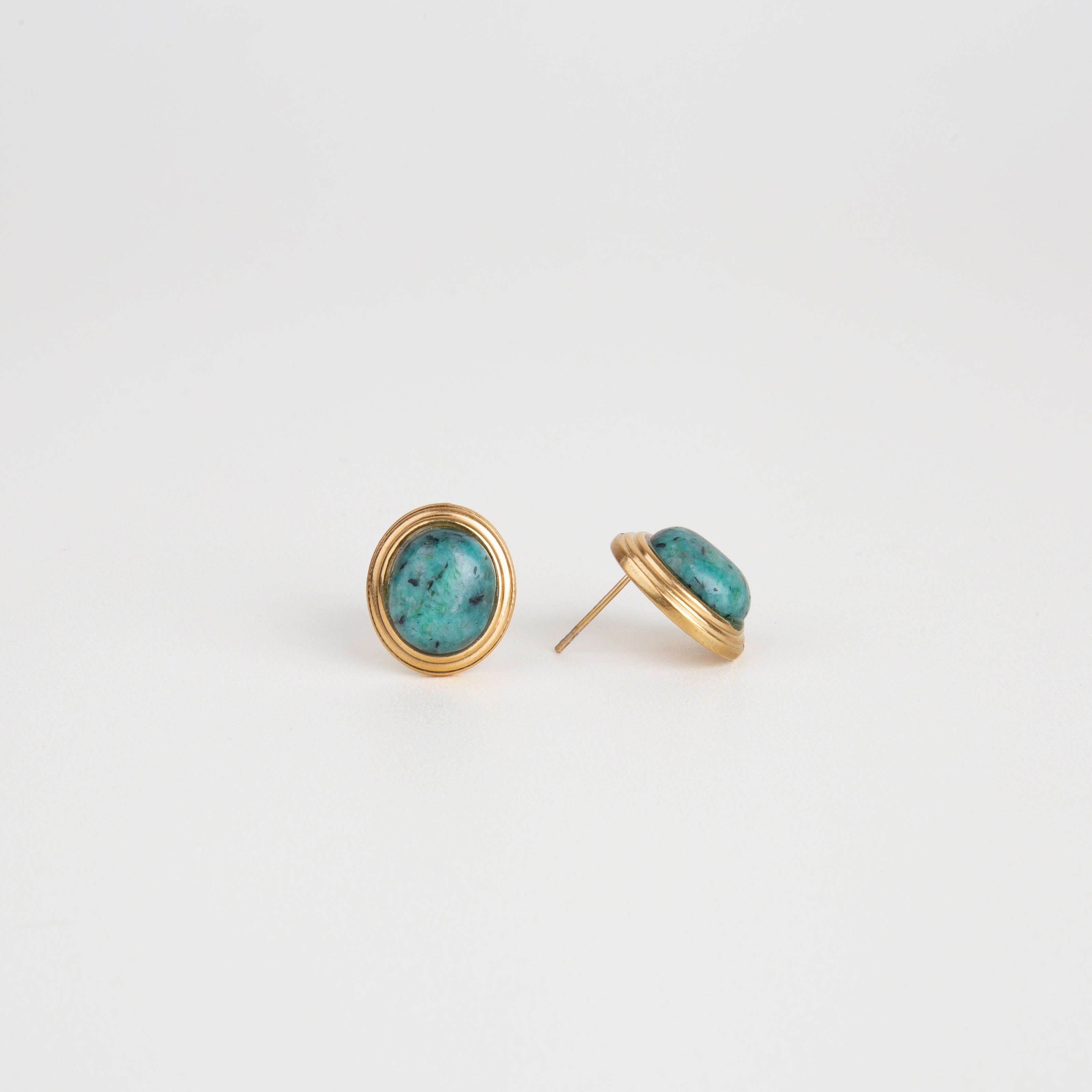 Aretes de acero inoxidable con base de chapa de oro 18k, aretes modernos en tendencia