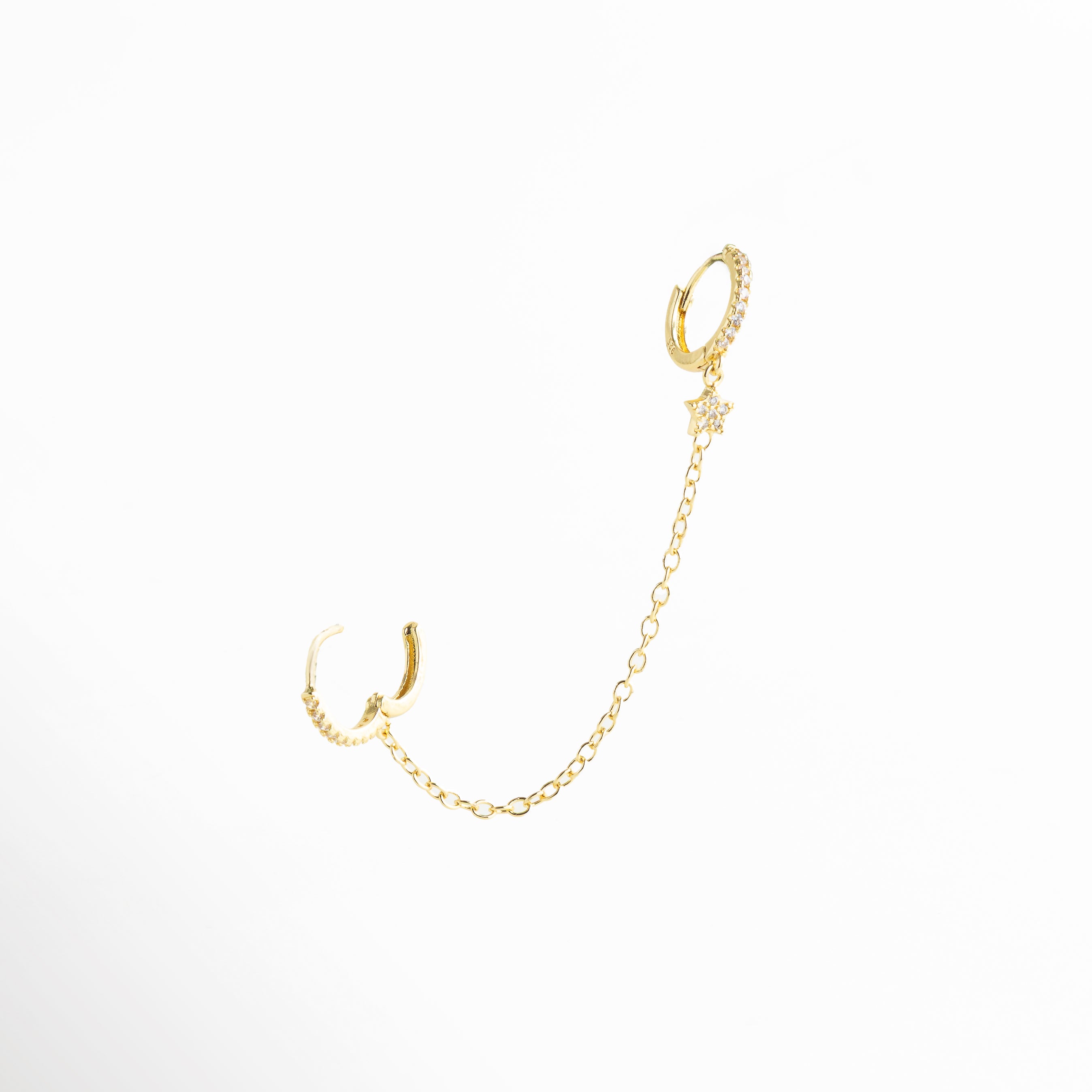 Vista broche, cierre de piercing dorado con diseño seguro y cómodo, joyería de calidad para uso diario, piercing fino con broche resistente, accesorio dorado elegante para oreja, joyería minimalista bien terminada
