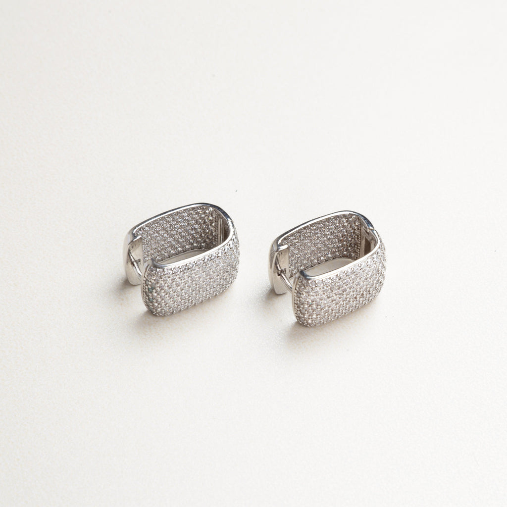 aretes con zirconias, aretes ocasionales, aretes arracadas plateado con incrustaciones