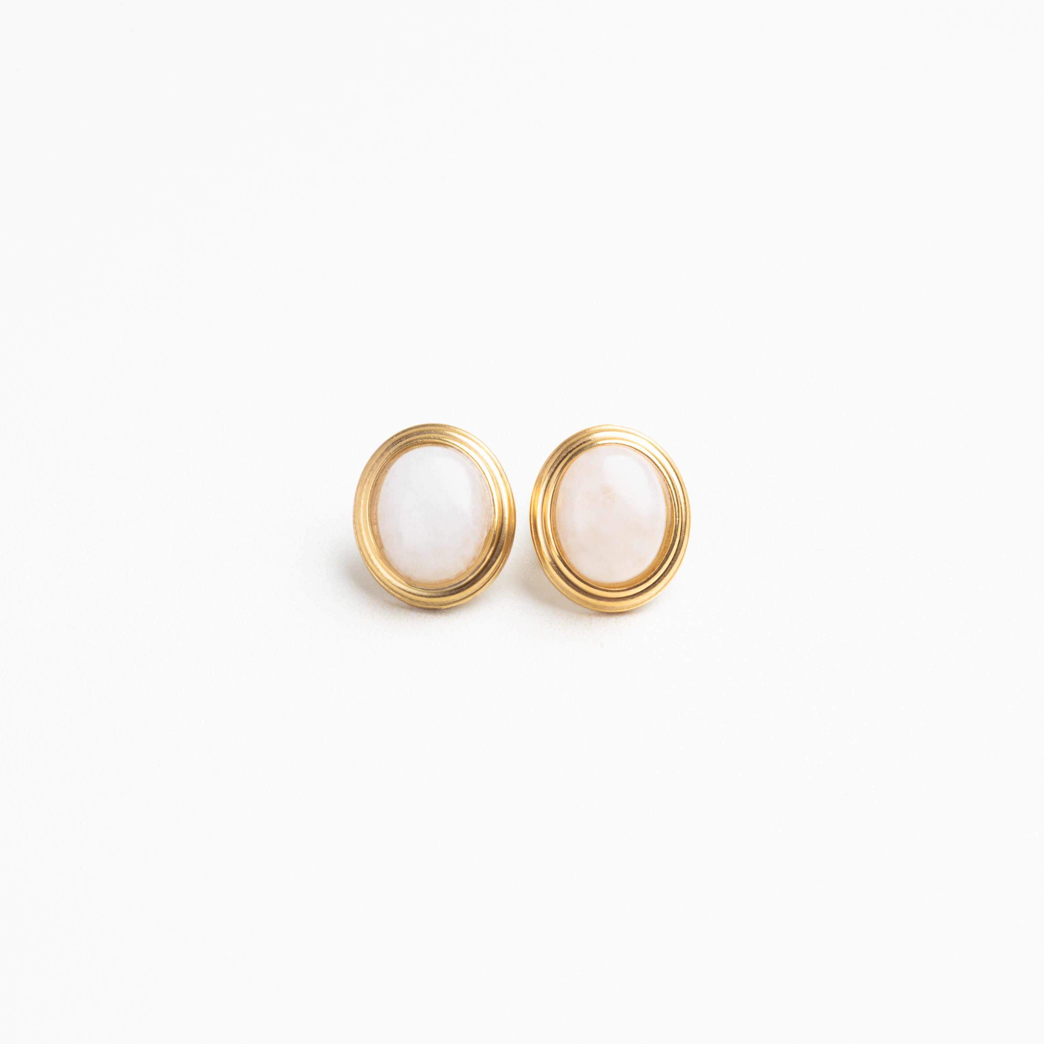 Aretes de acero inoxidable, incrustación de madre perla, chapa de oro 18K, madre perla