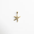 Dije dorado en forma de estrella de mar, diseño veraniego y elegante, Charm dorado con textura orgánica inspirado en el mar, ideal para combinar, Colgante dorado de estrella de mar con acabado brillante y diseño moderno.